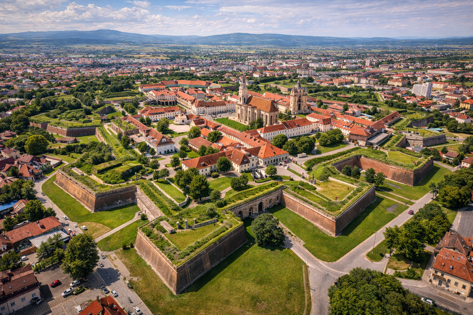 Alba Iulia Fortress from above.