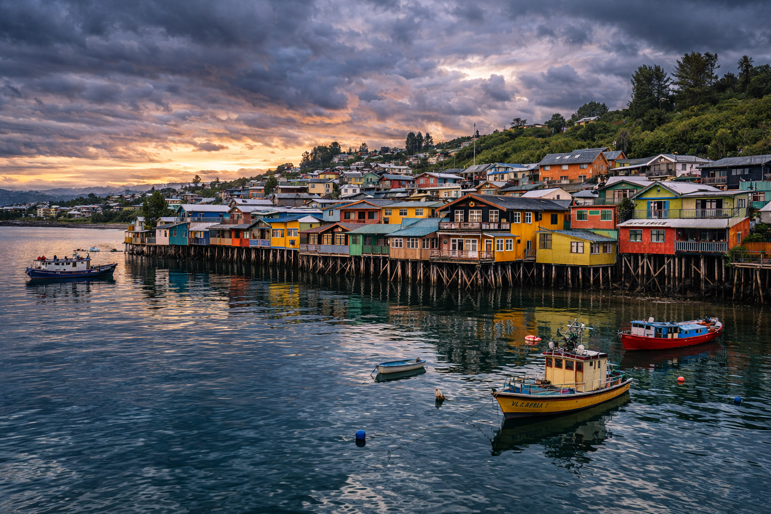 Case colorate su palafitte dell’arcipelago di Chiloé