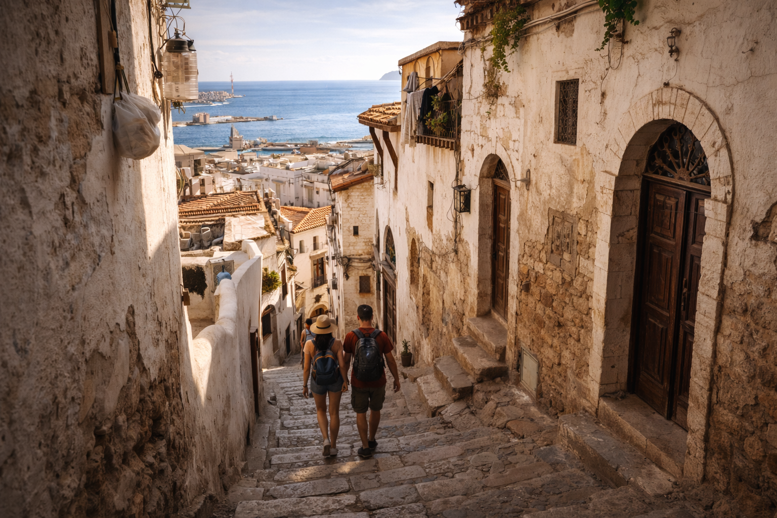 The Casbah of Algiers overlooking the Mediterranean