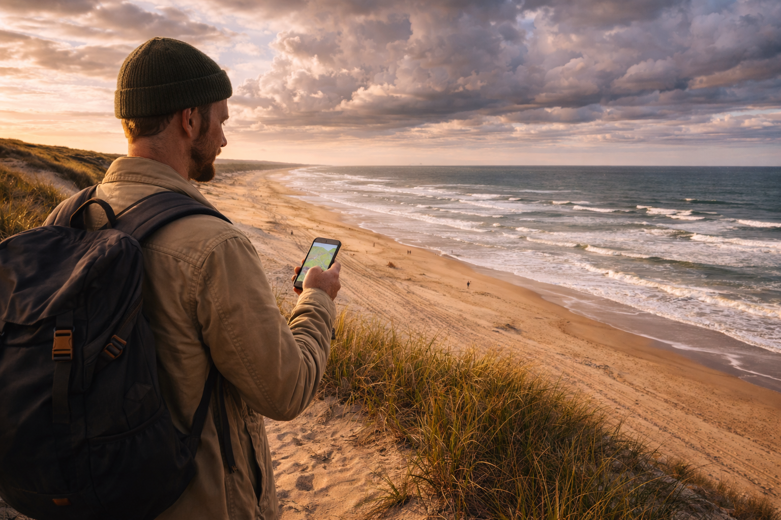 Texel Island dunes and the North Sea coastline
