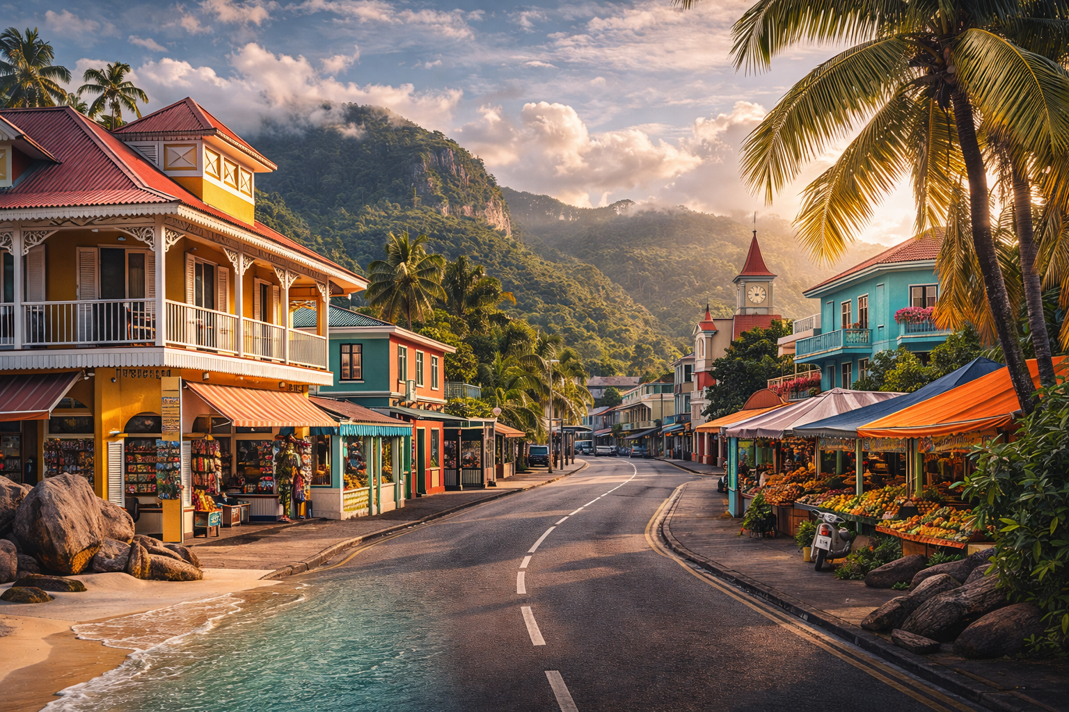 مدينة فيكتوريا في سيشل بعمارتها الاستعمارية وسوقها وأجوائها الاستوائية