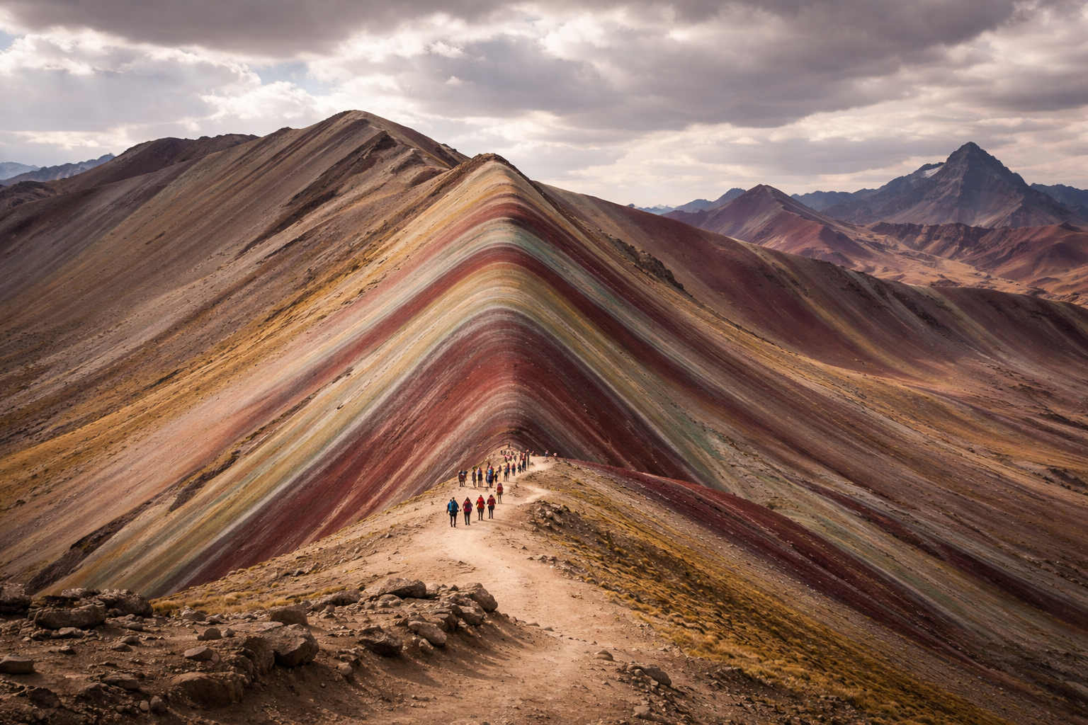 Tęczowa Góra Vinicunca z kolorowymi zboczami w górach Andów