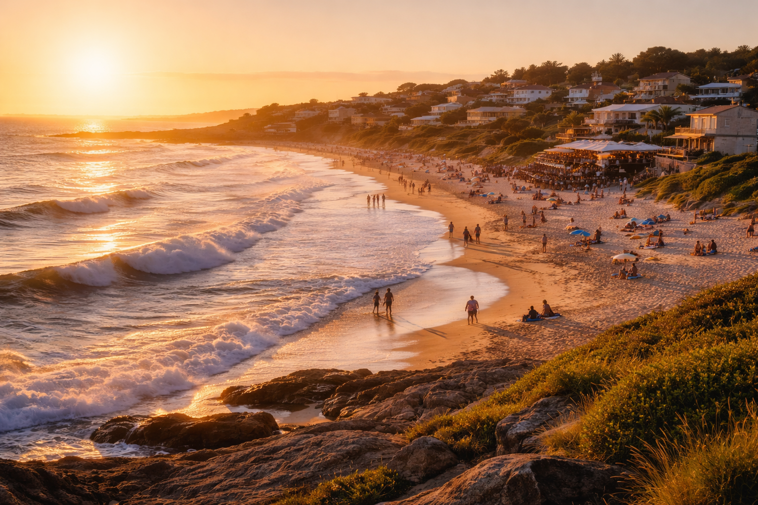 ラ・ペドレラのビーチ、海、夕日、穏やかな空気と自然の風景