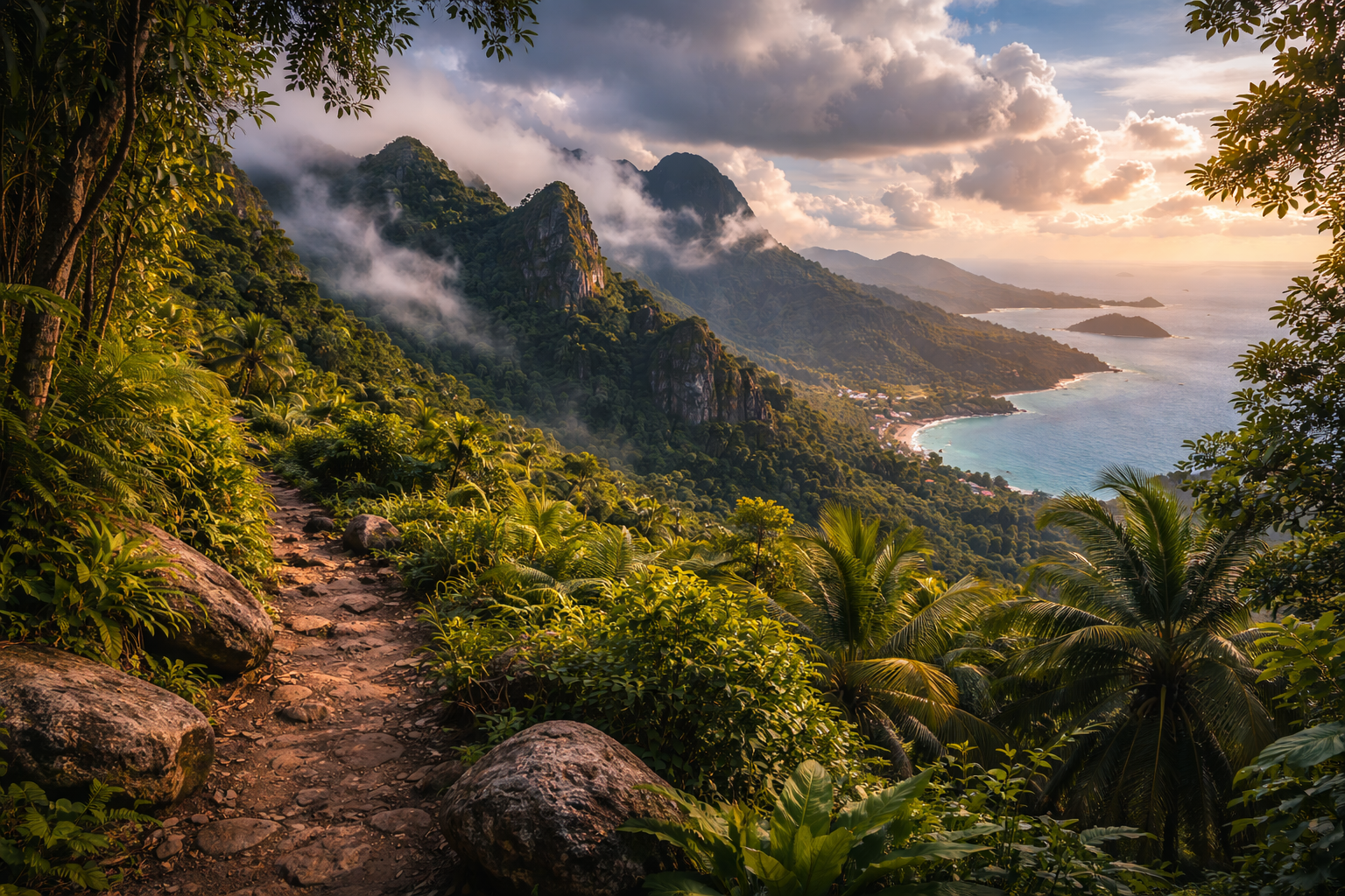 منتزه مورن سيشلوا الوطني بغابته الاستوائية وجباله وإطلالاته البانورامية