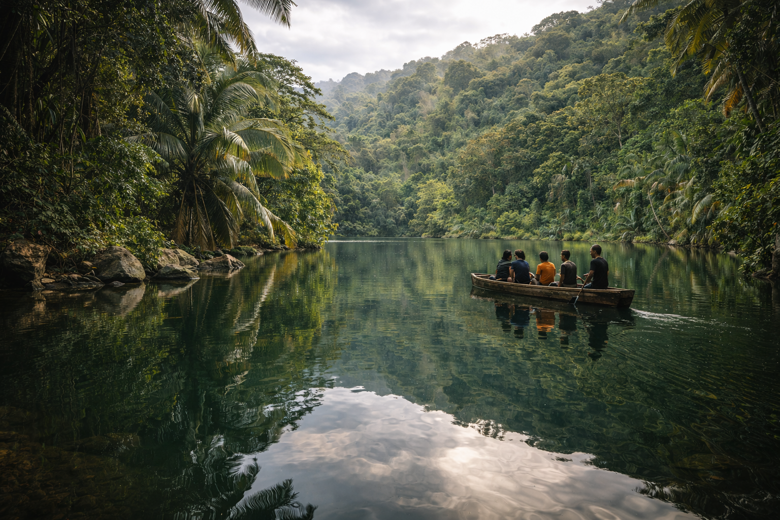 Lagoa Carumbo lagoon in northern Angola