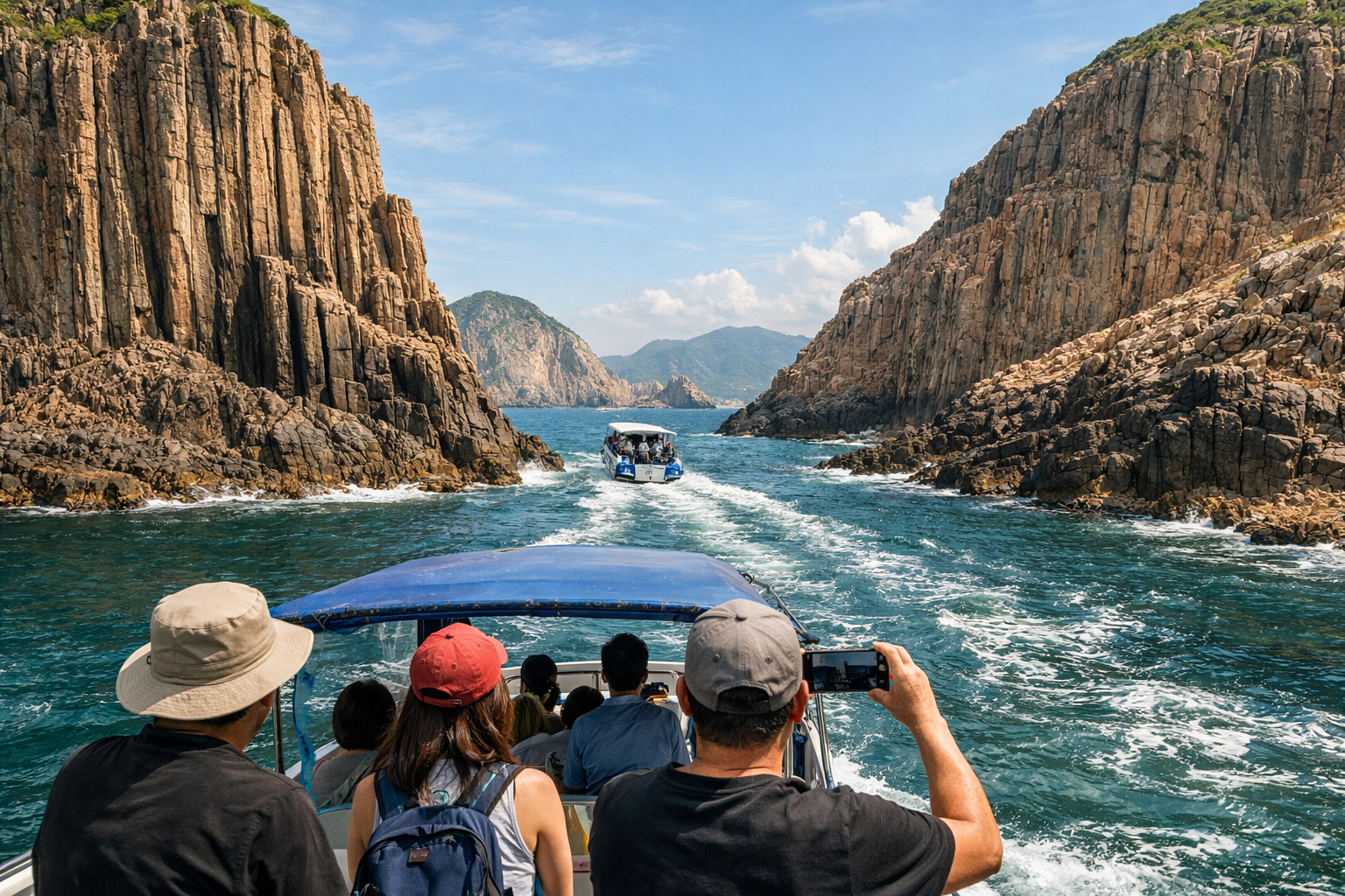 Rocky islands of Sai Kung Geopark in Hong Kong.