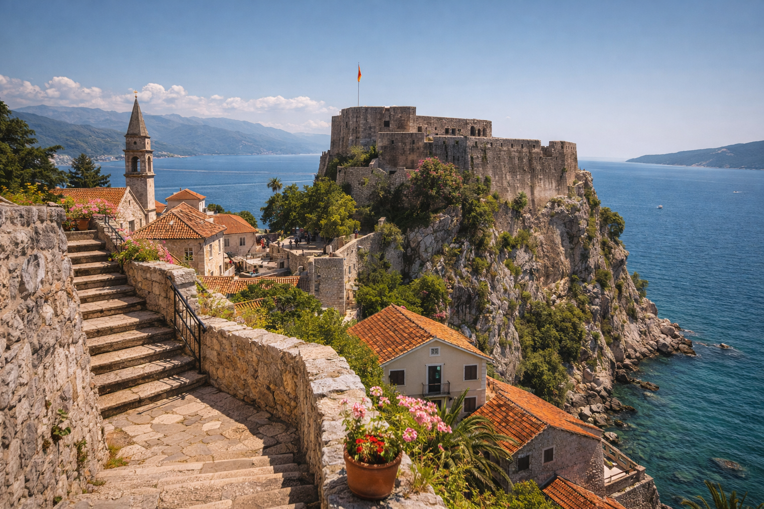 Herceg Novi fortress with a sea view