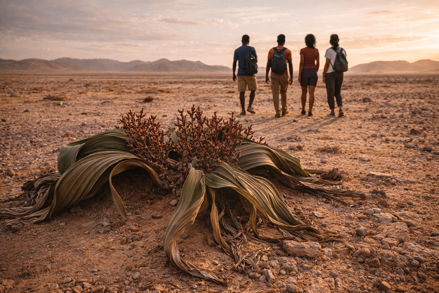 Welwitschia Mirabilis plant in Angola’s desert