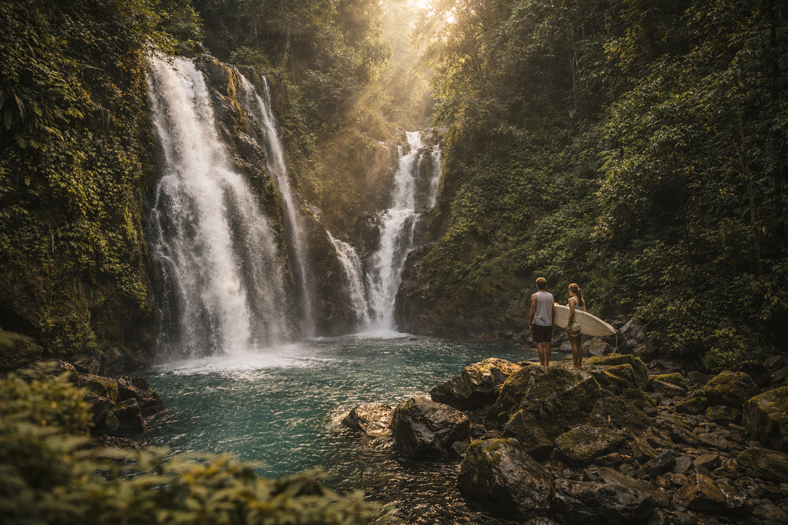 Aling-Aling cascading waterfall among tropical greenery