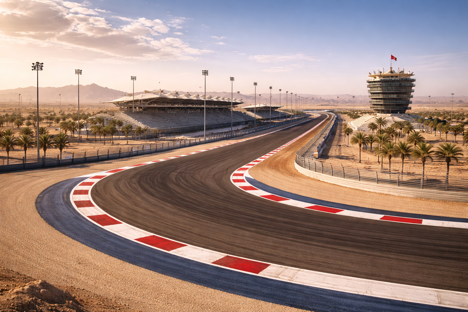 מסלול מרוצים בבחריין עם מסלול ותשתיות מודרניות
