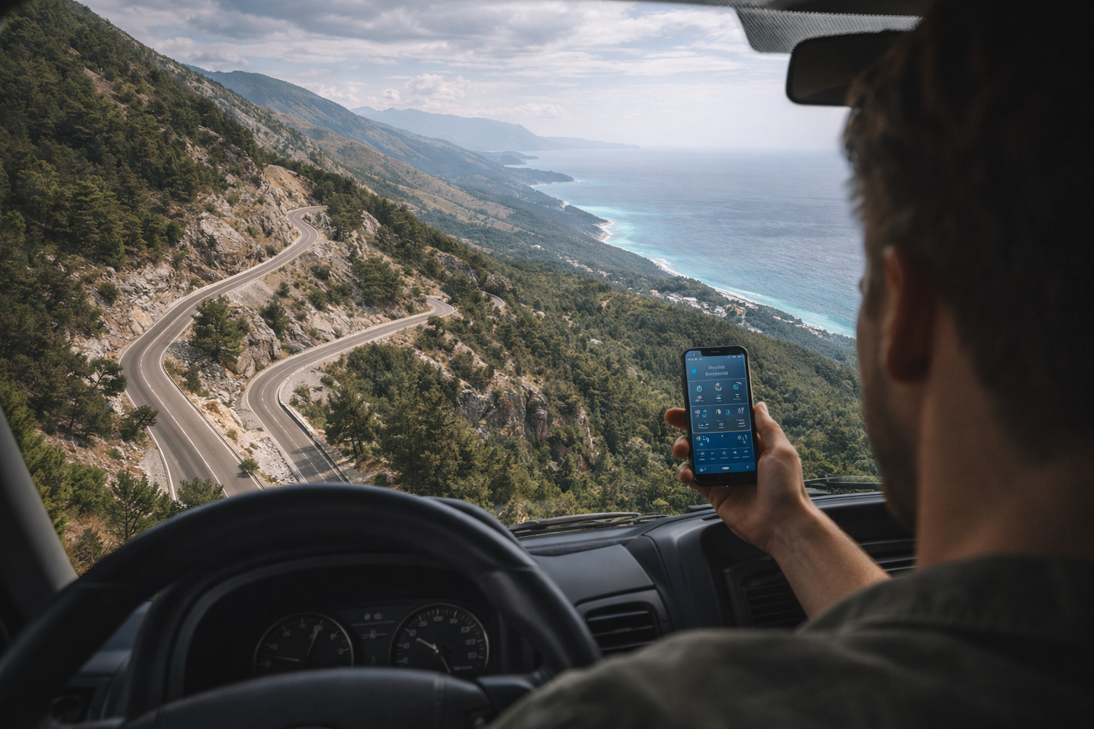 Llogara mountain pass with sea views in Albania