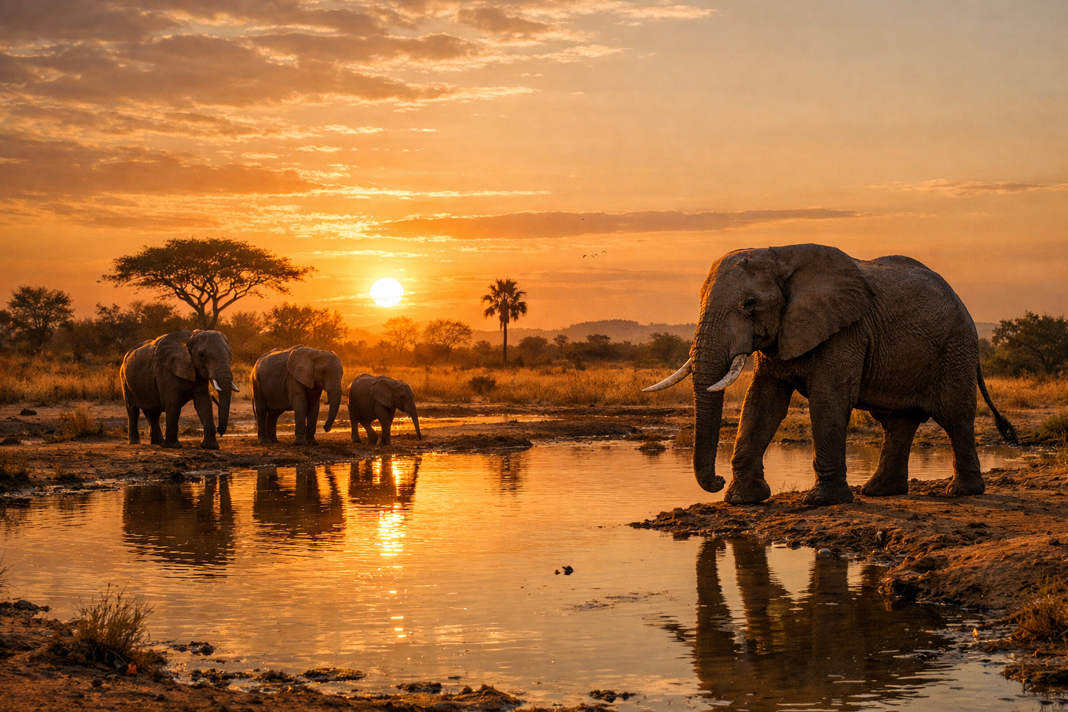 Elephants in Mole National Park