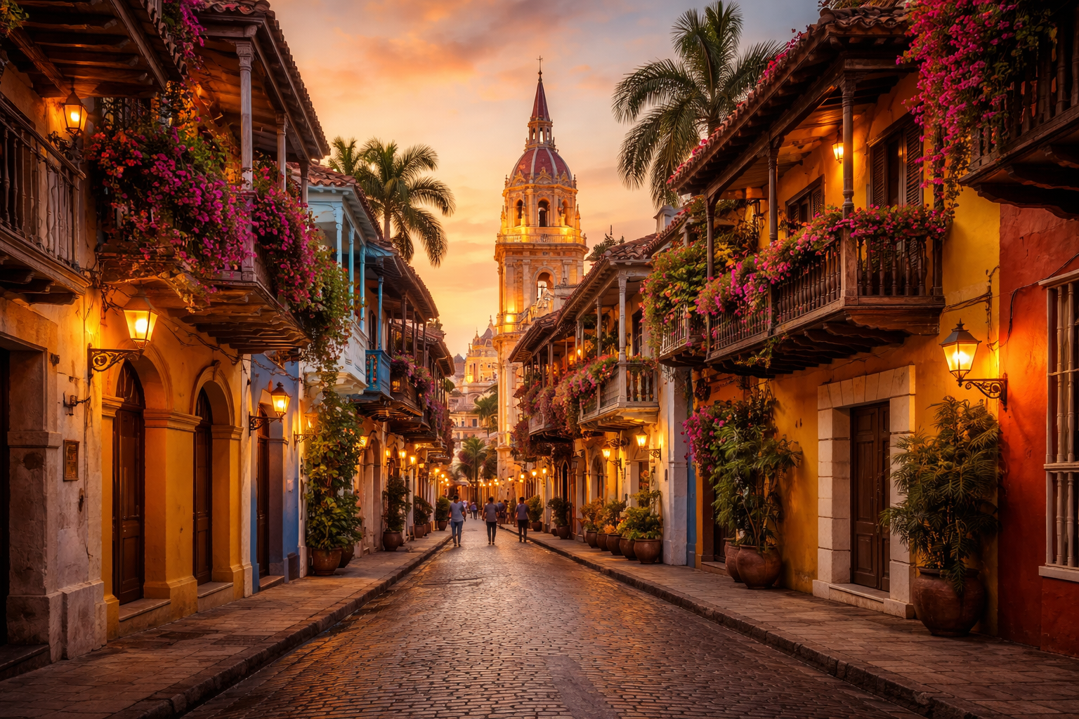 Kolonijalne ulice Kartahene sa šarenim kućama