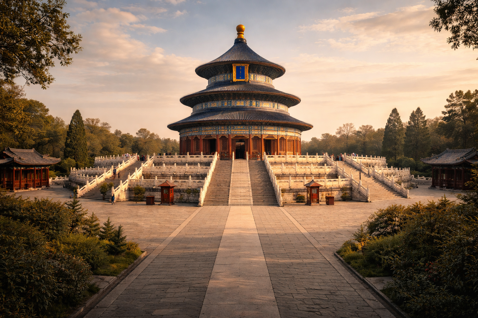 The Temple of Heaven in Beijing with a blue roof