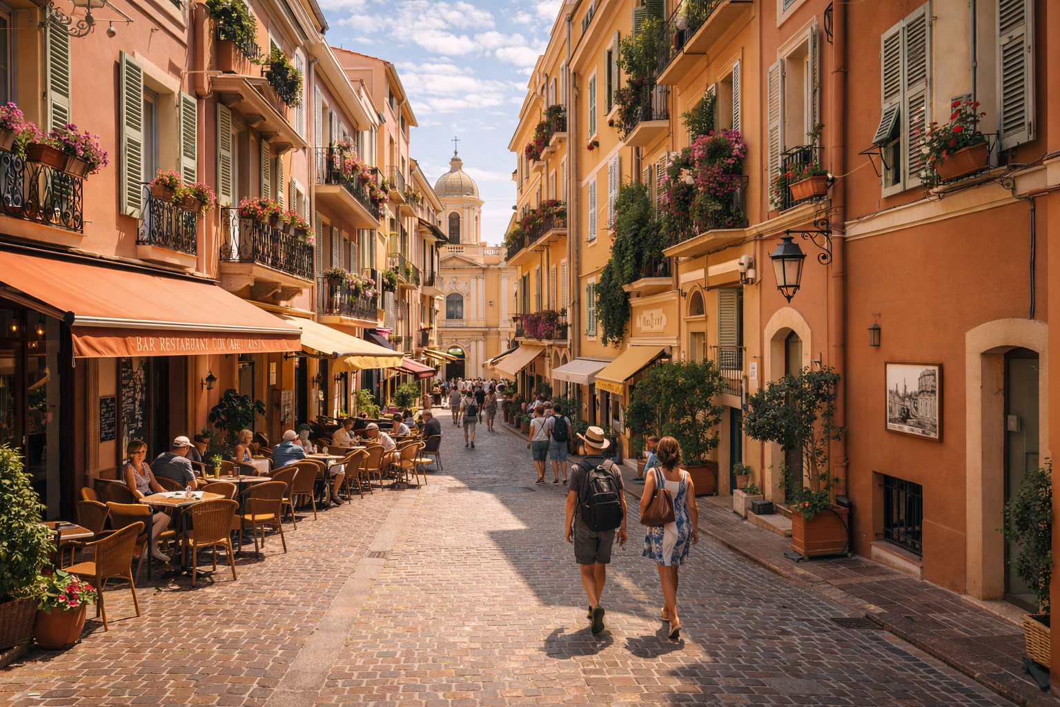 Monaco’s Prince’s Palace atop the rock overlooking the port