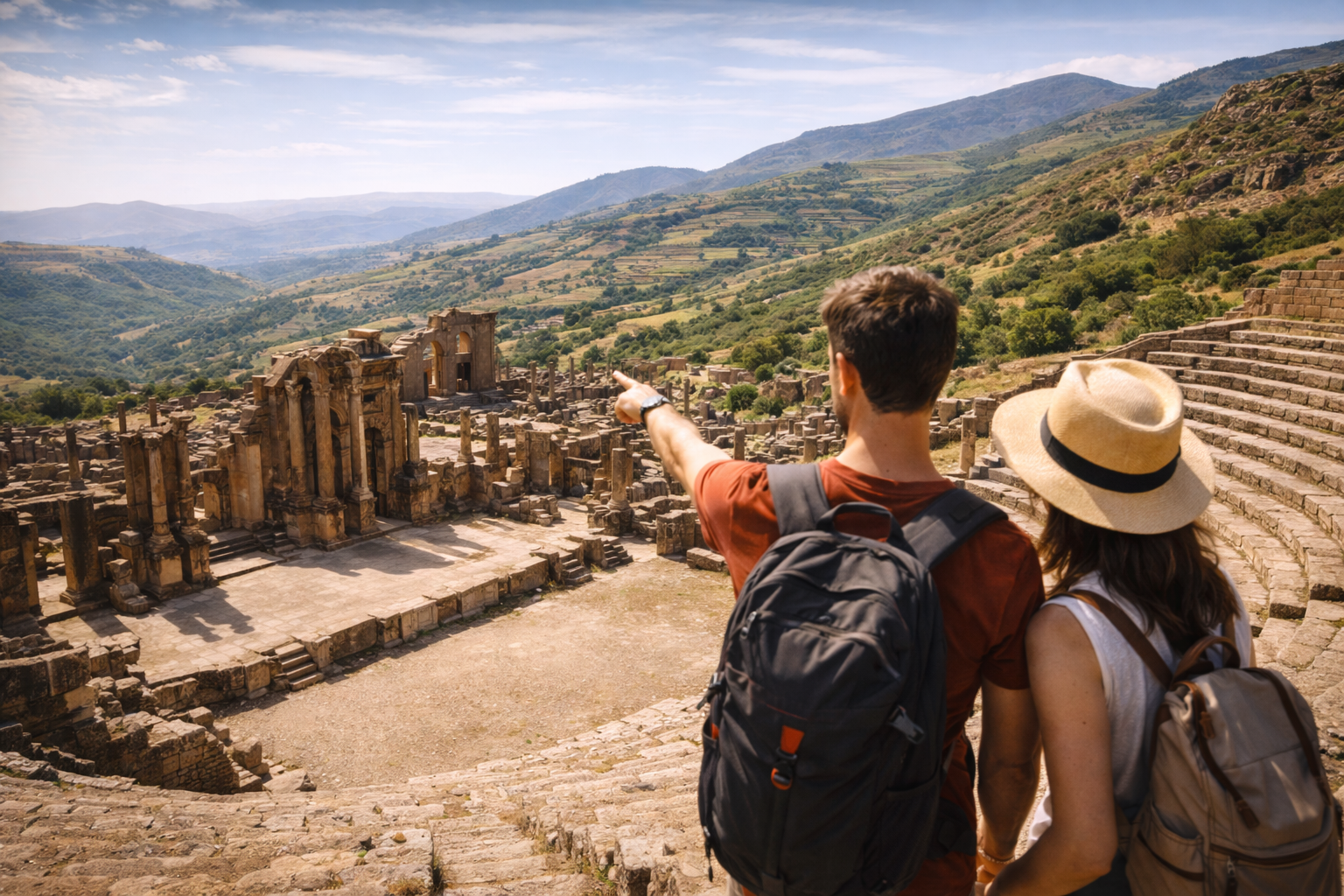 The ruins of Djemila in the mountains