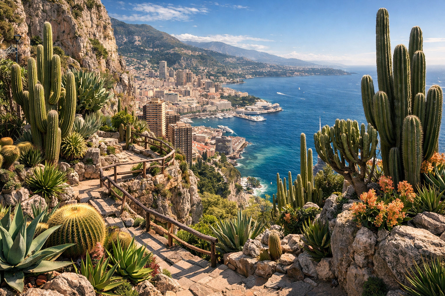 Saint Martin Gardens on the cliff above the sea