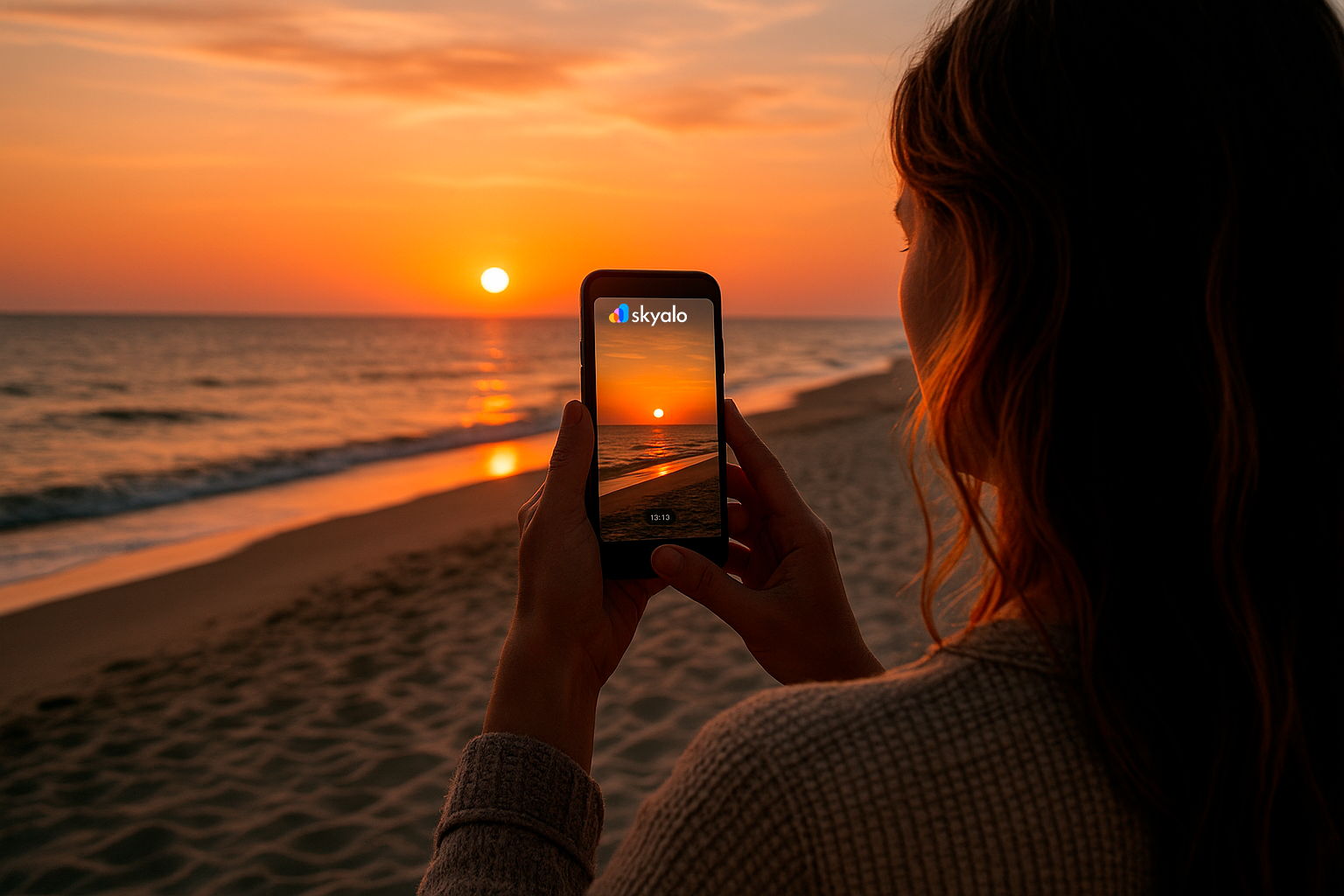 Sylt Island; photo of the sunset over the dunes on the North Sea beach, with eSIM connectivity anywhere in Germany