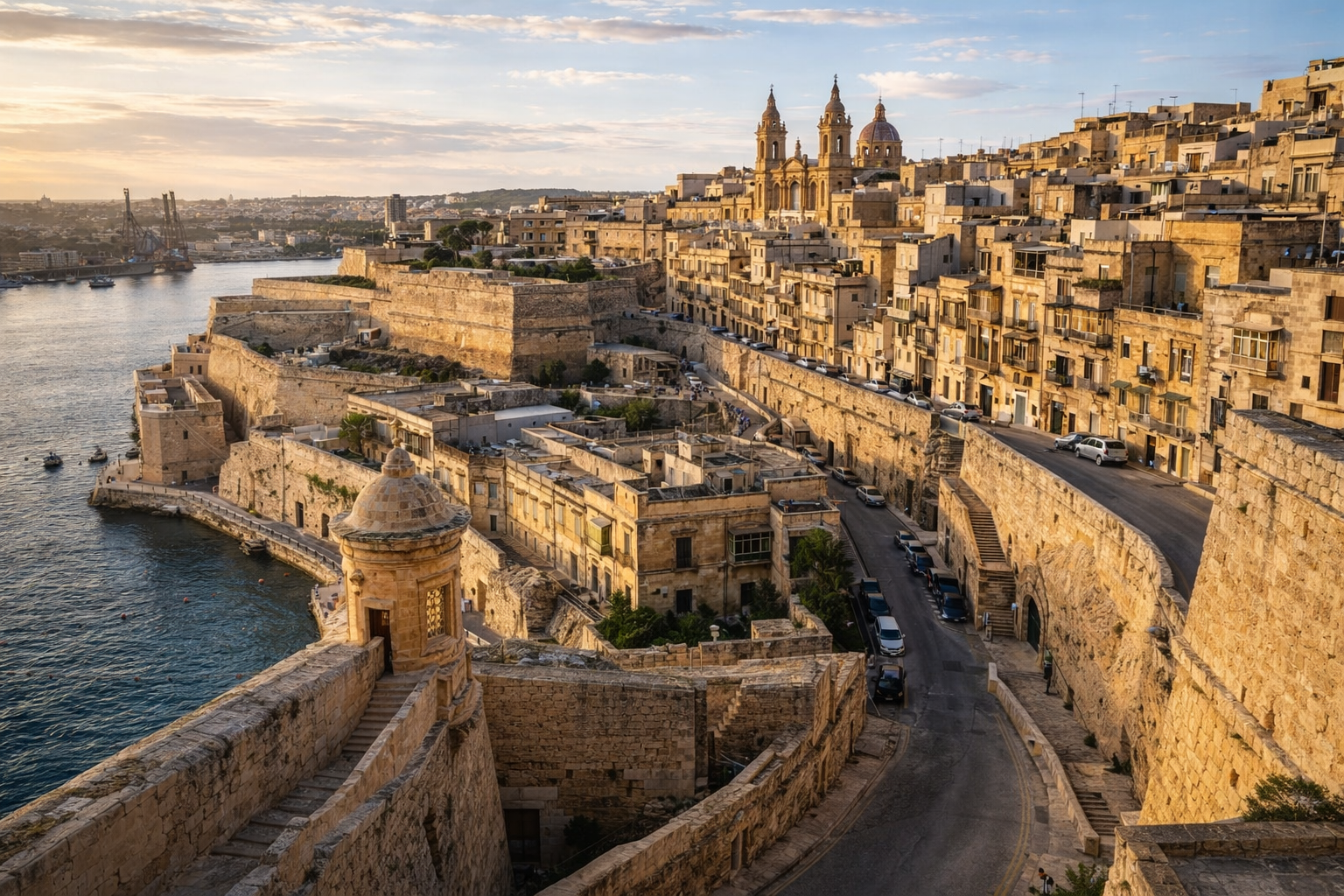 Kawasan bersejarah Cottonera dengan jalan-jalan