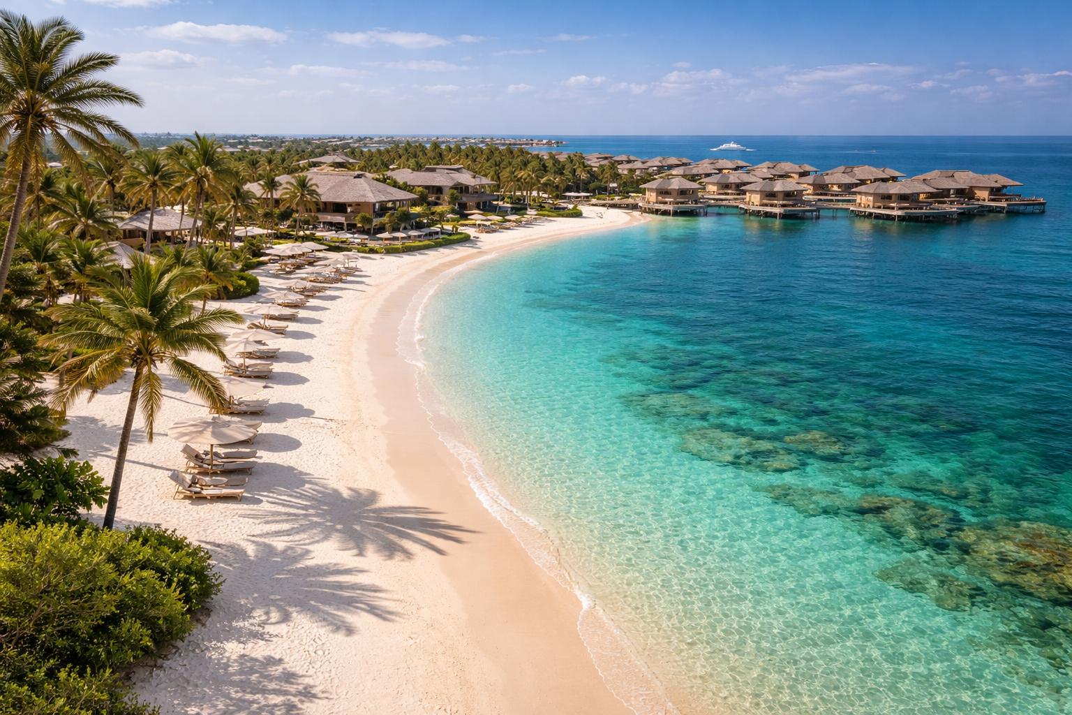 אי הנופש Banana Island עם חוף לבן, מים טורקיז ואווירה של חופשה מבודדת