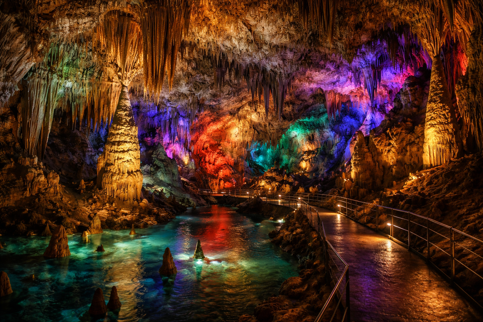 Cueva de Prometeo con salas subterráneas - maravilla natural de Georgia