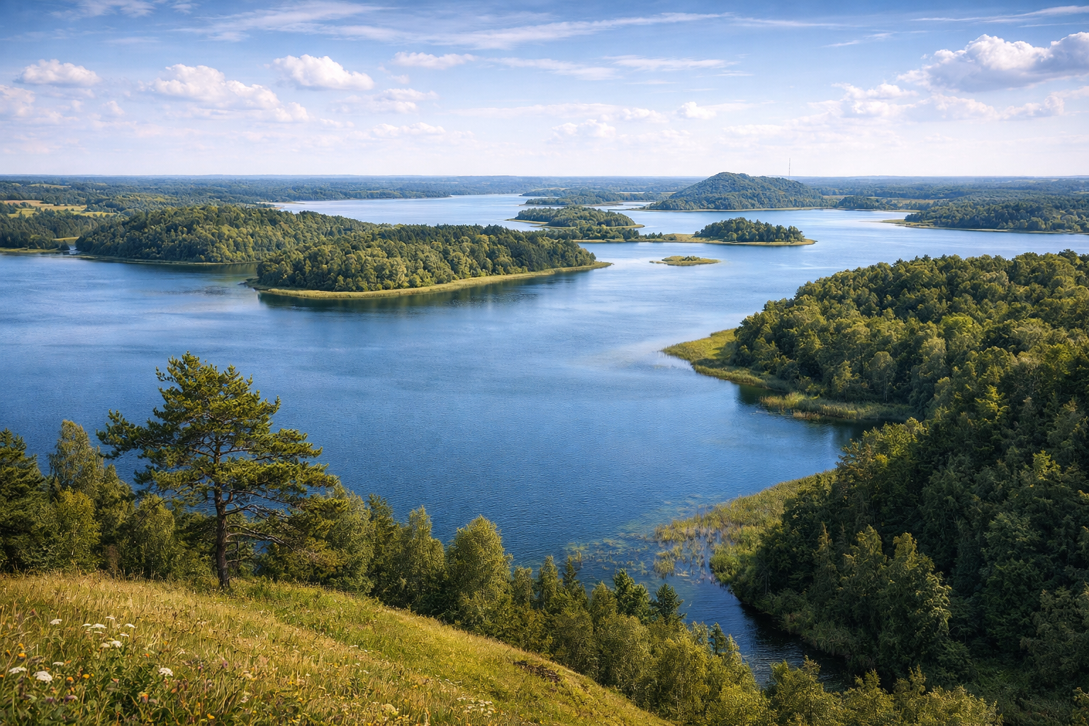青い水、丘、自然のパノラマが美しいブラツラフ湖群 - ベラルーシでも特に景観の美しい場所のひとつ