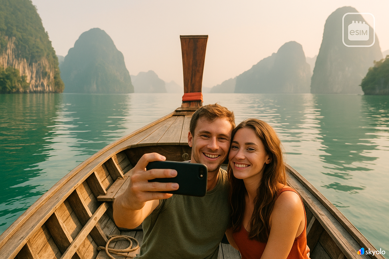 Selfie at “James Bond Island” — stories posted instantly via eSIM