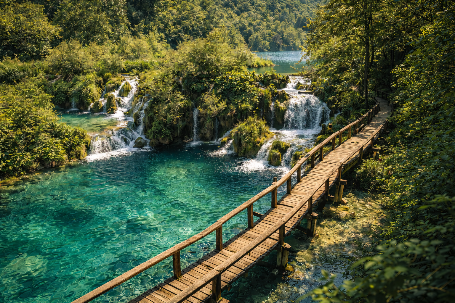 I Laghi di Plitvice e le cascate del parco nazionale in Croazia