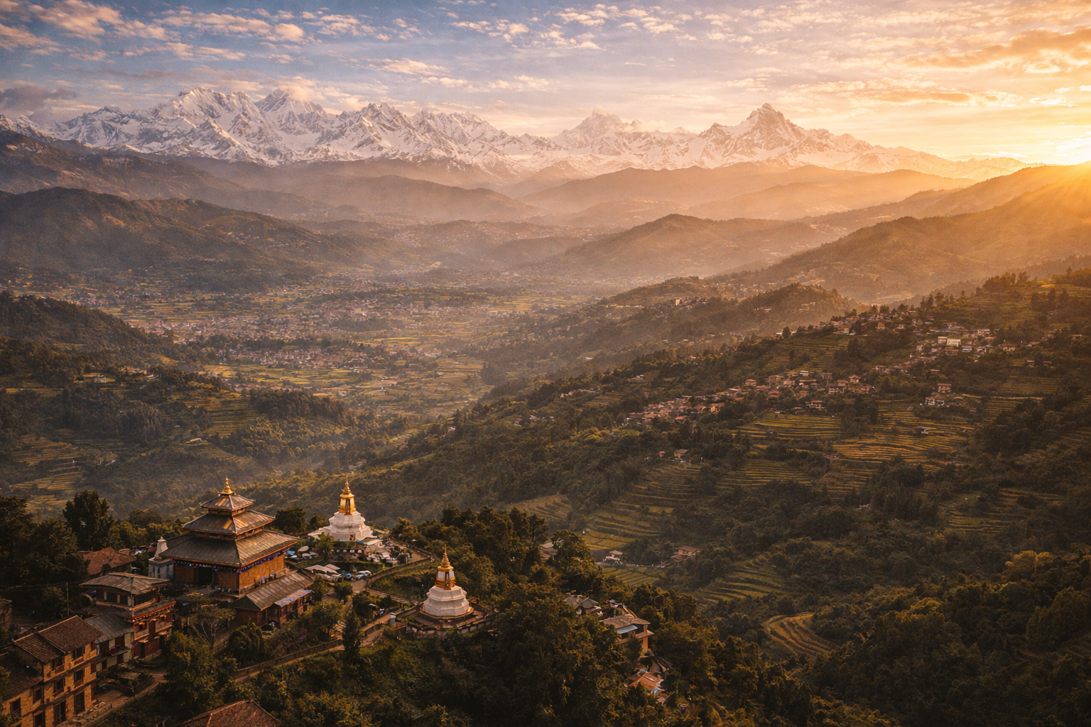 Vista panoramica sulla Valle di Kathmandu