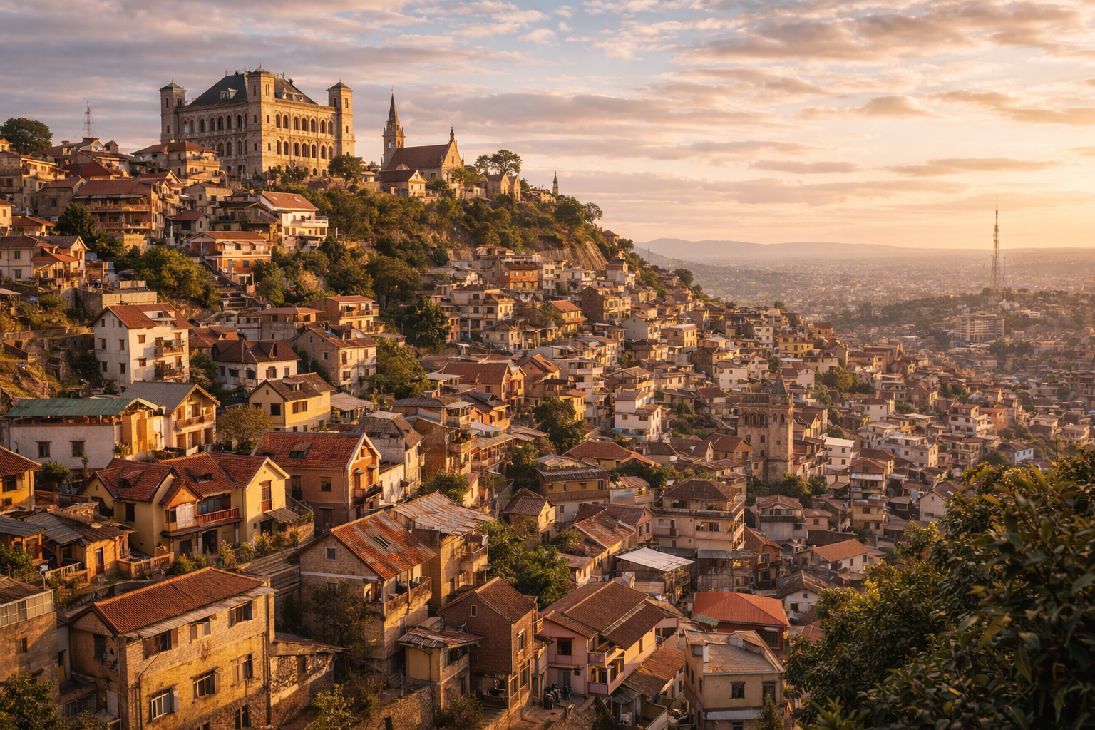 Panorama of Antananarivo with the Rova Palace