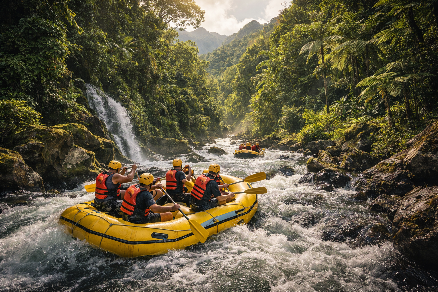 Tichomořský přístav s aktivitami, přírodou a tropickou scenérií
