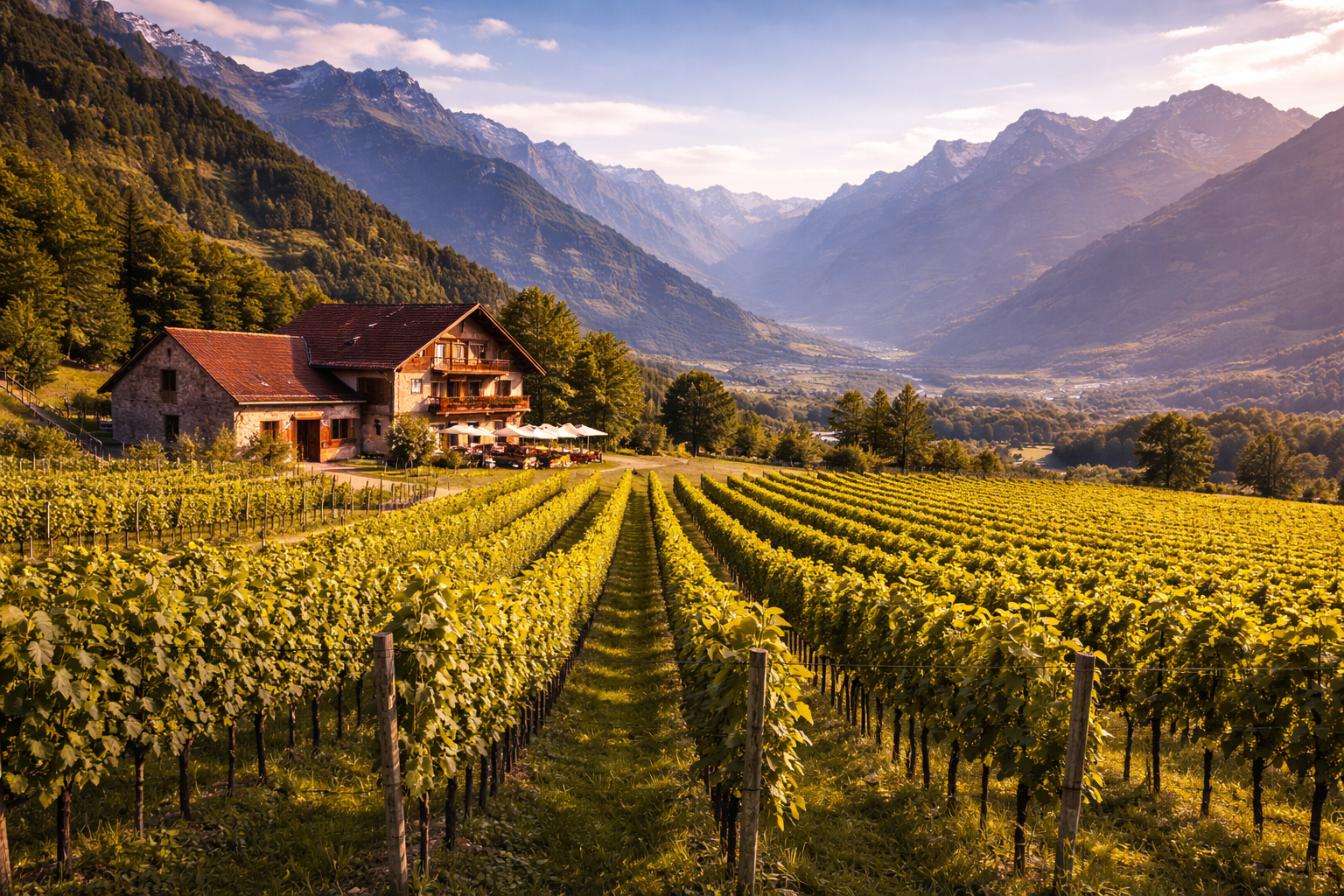 Liechtenstein wineries with vineyards, mountains, and a rural atmosphere