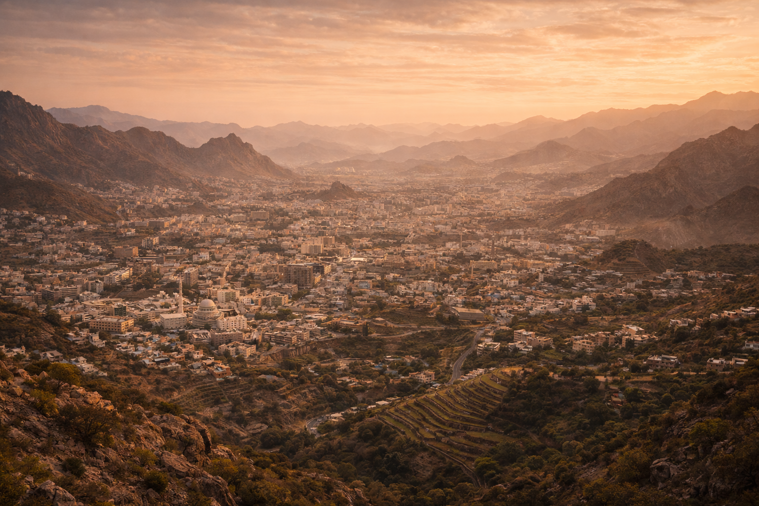 Mesto Táif medzi horami