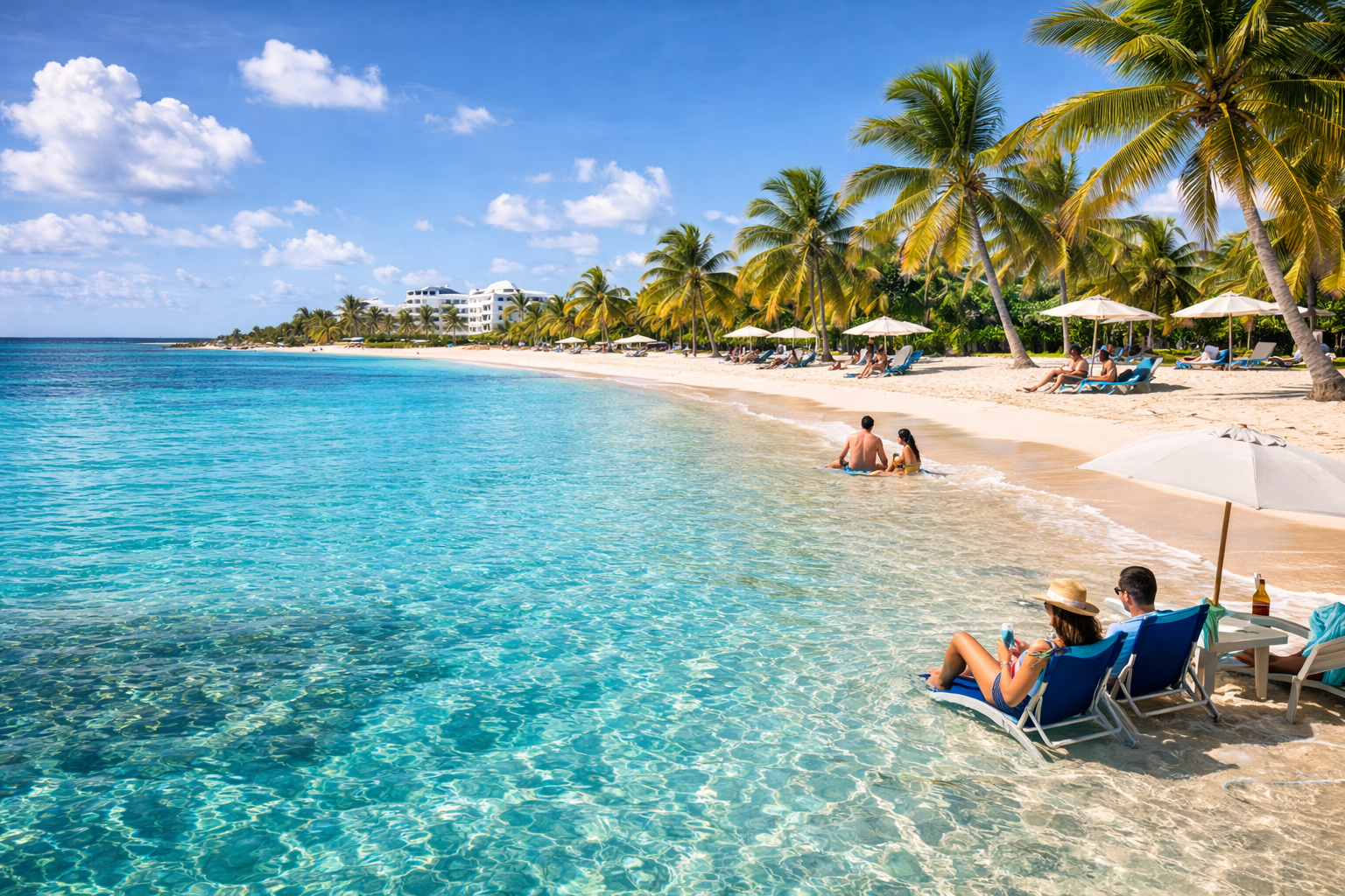 Maundays Bay with vacationers