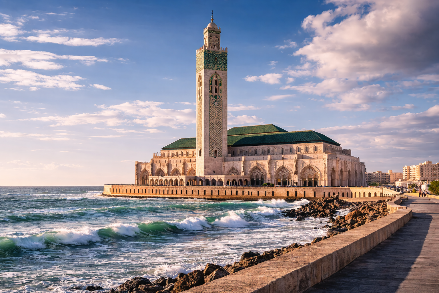 The Hassan II Mosque in Casablanca.