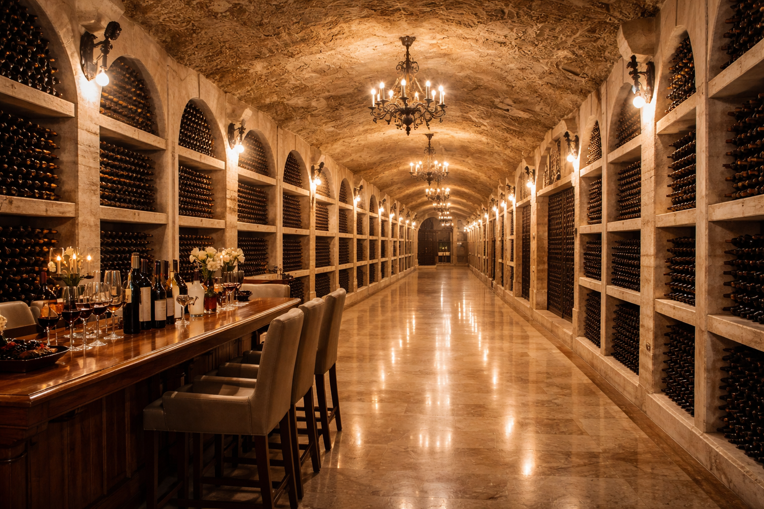 הגלריות התת-קרקעיות של קריקובה במולדובה עם מנהרות ארוכות ומוארות ואווירה של יקב מפורסם.