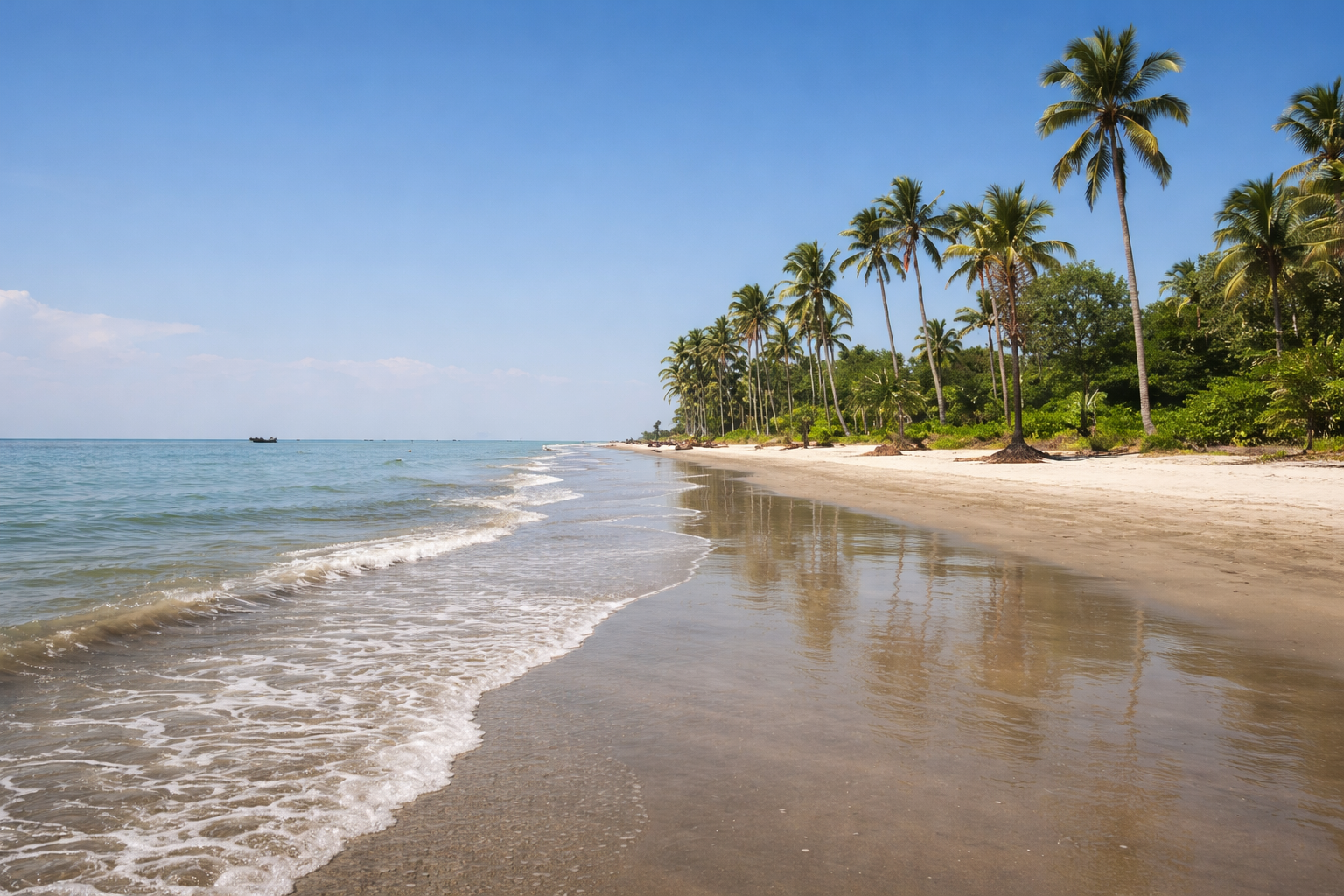 הים בקואקאטה עם אור רך, גלים ואופק פתוח ורחב