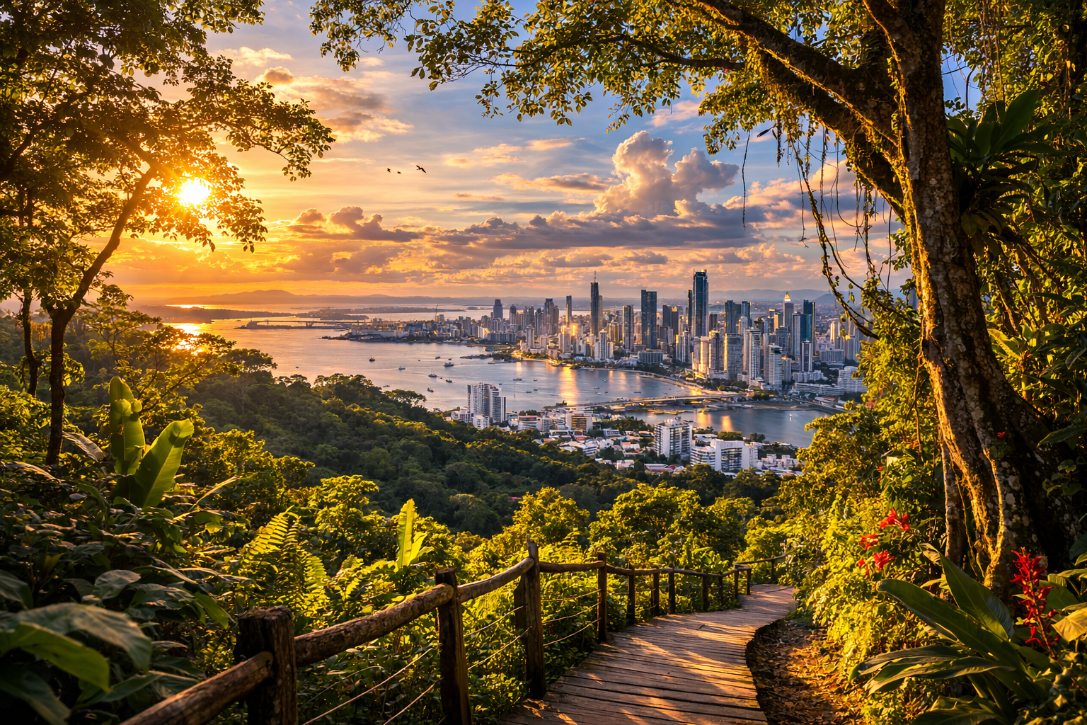 Metropolitan Park’s tropical greenery with views of Panama City