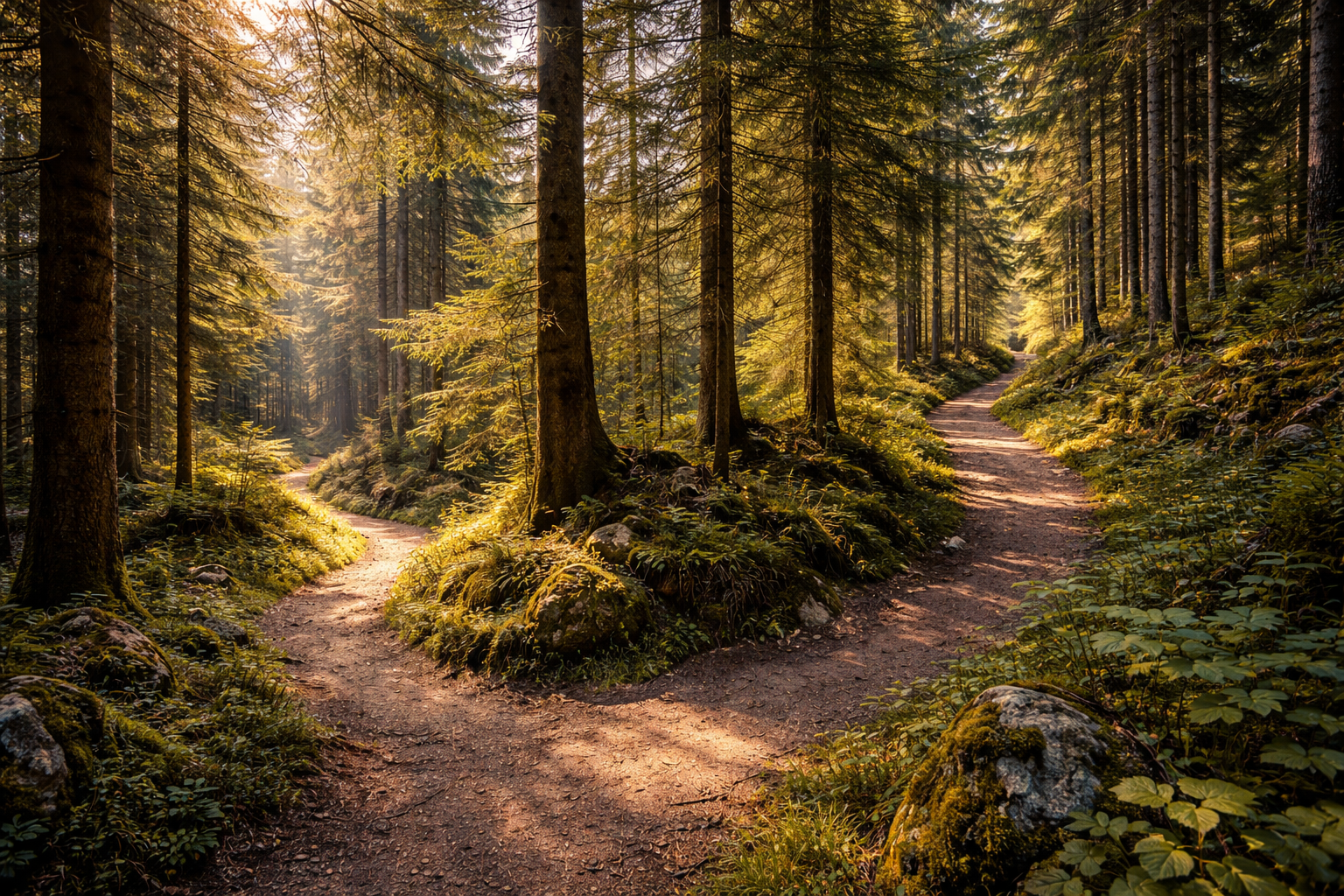 Liechtenstein forest trails with dense trees and a natural atmosphere