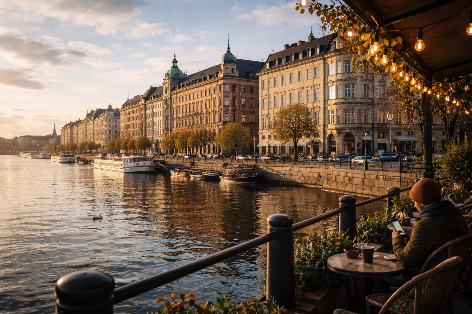 הטיילת של טורקו עם נוף לנהר