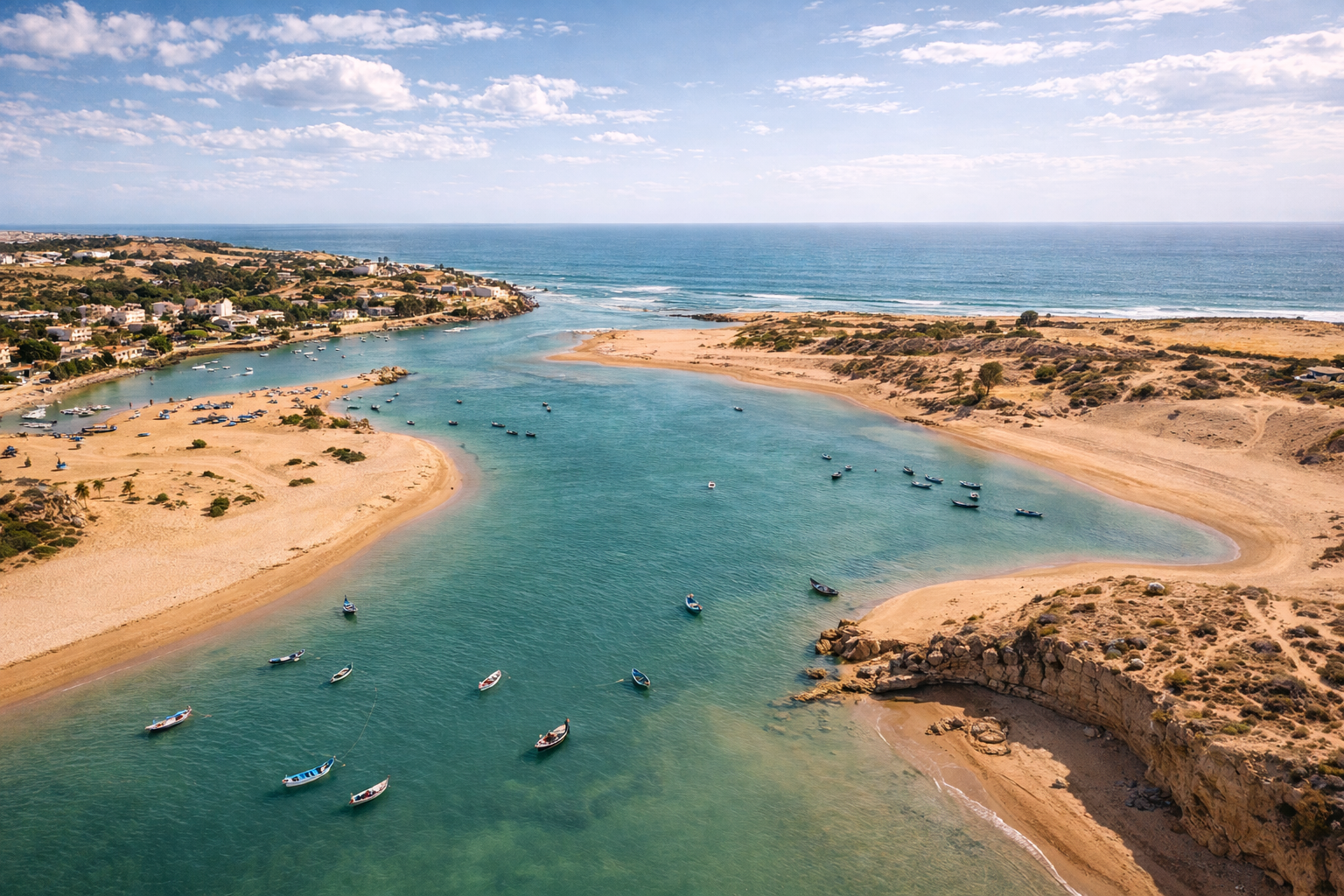 The lagoon of Oualidia on Morocco’s coast.
