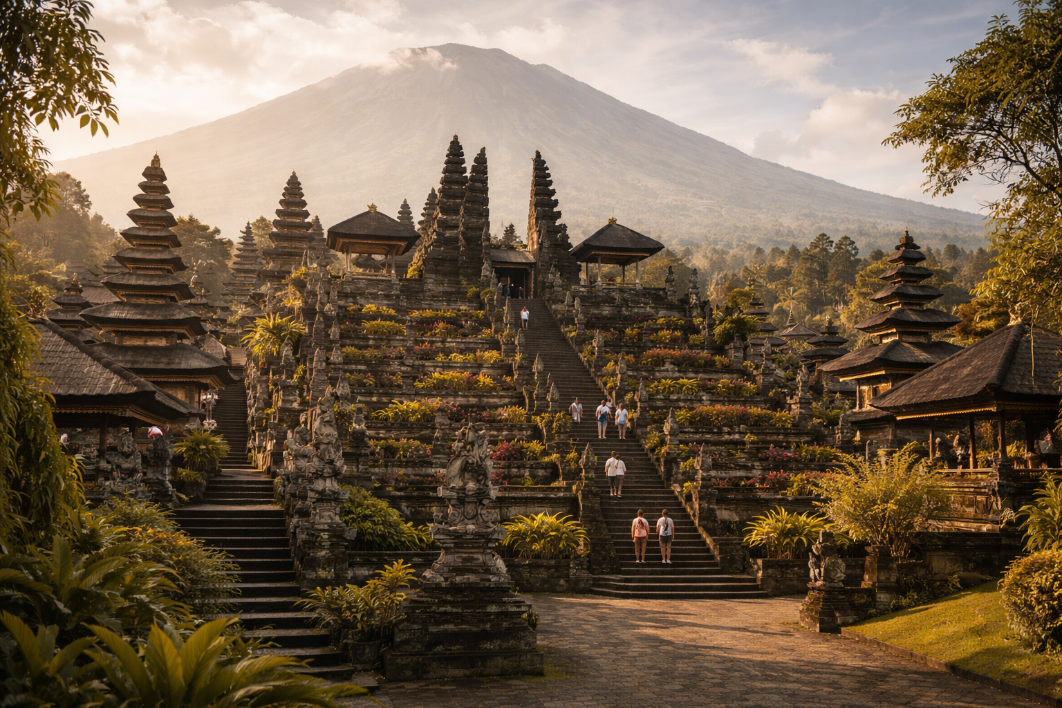 Besakih Temple with Mount Agung in the background