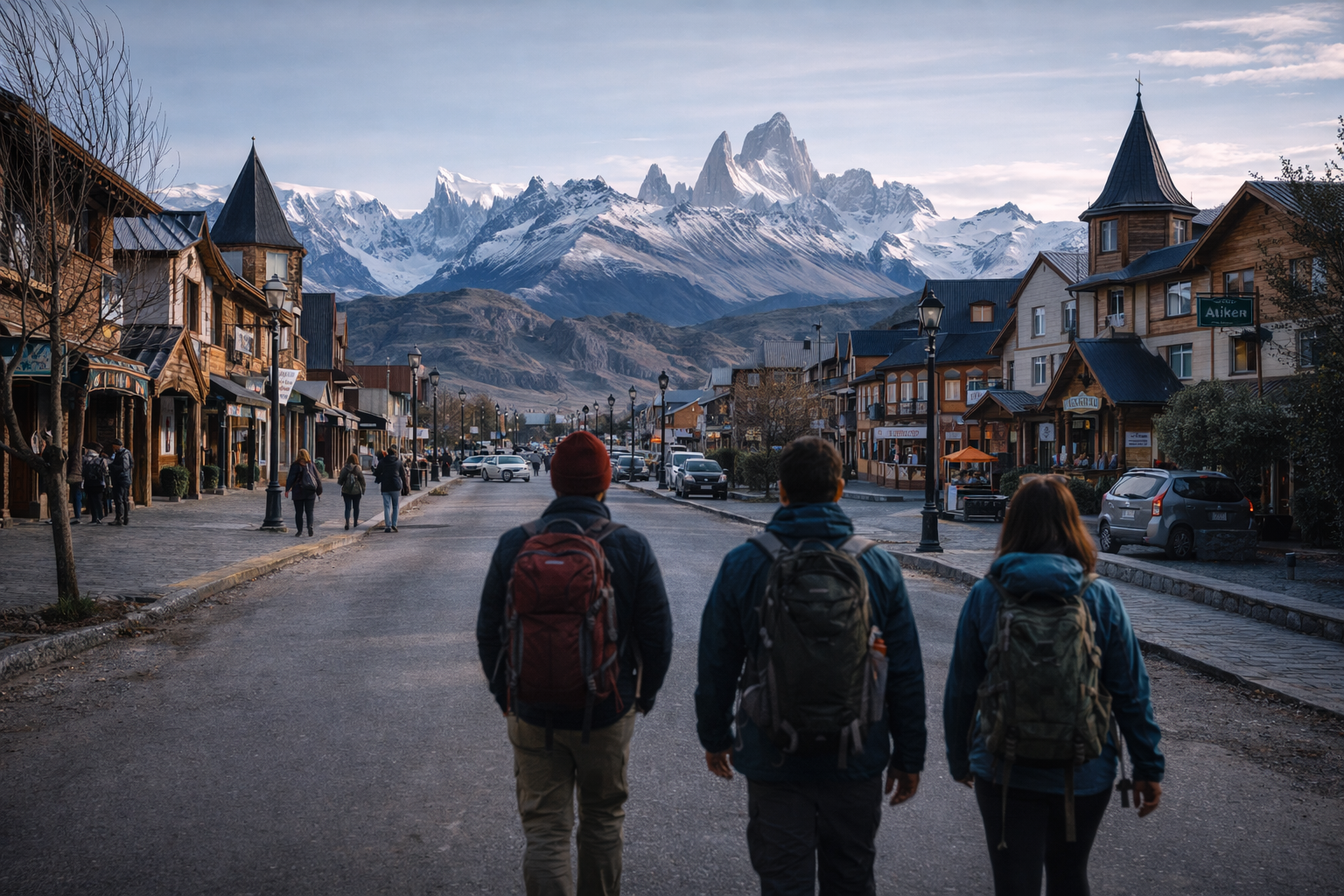 El Calafate in Patagonia and a traveler checking tour schedules via eSIM