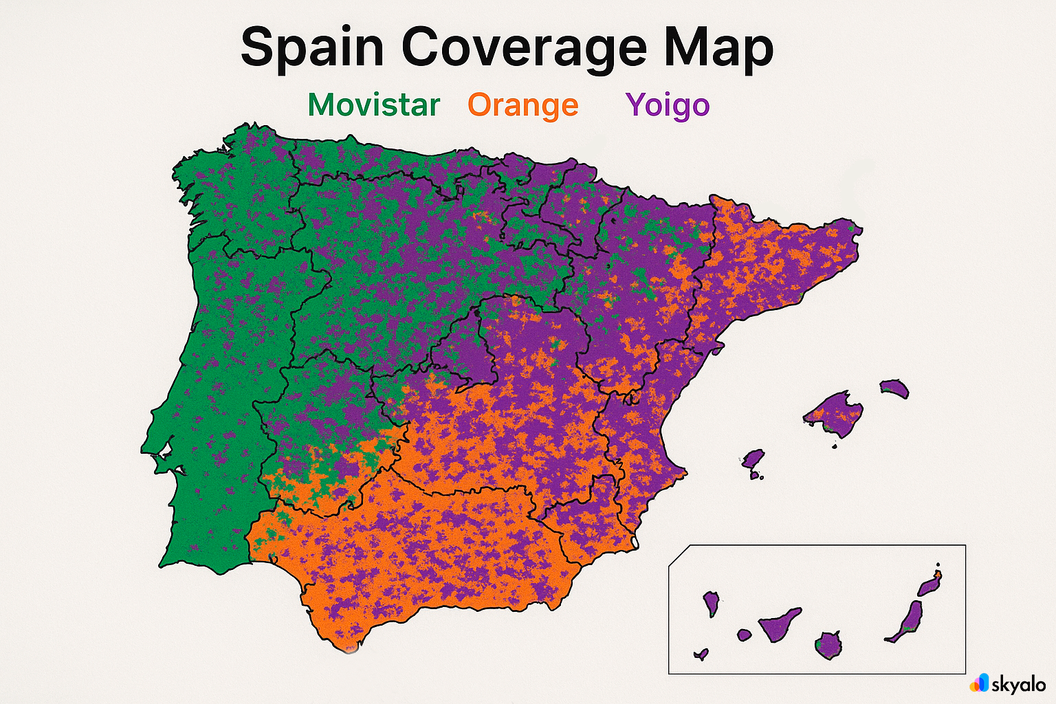 Skyalo selects the best network based on your location