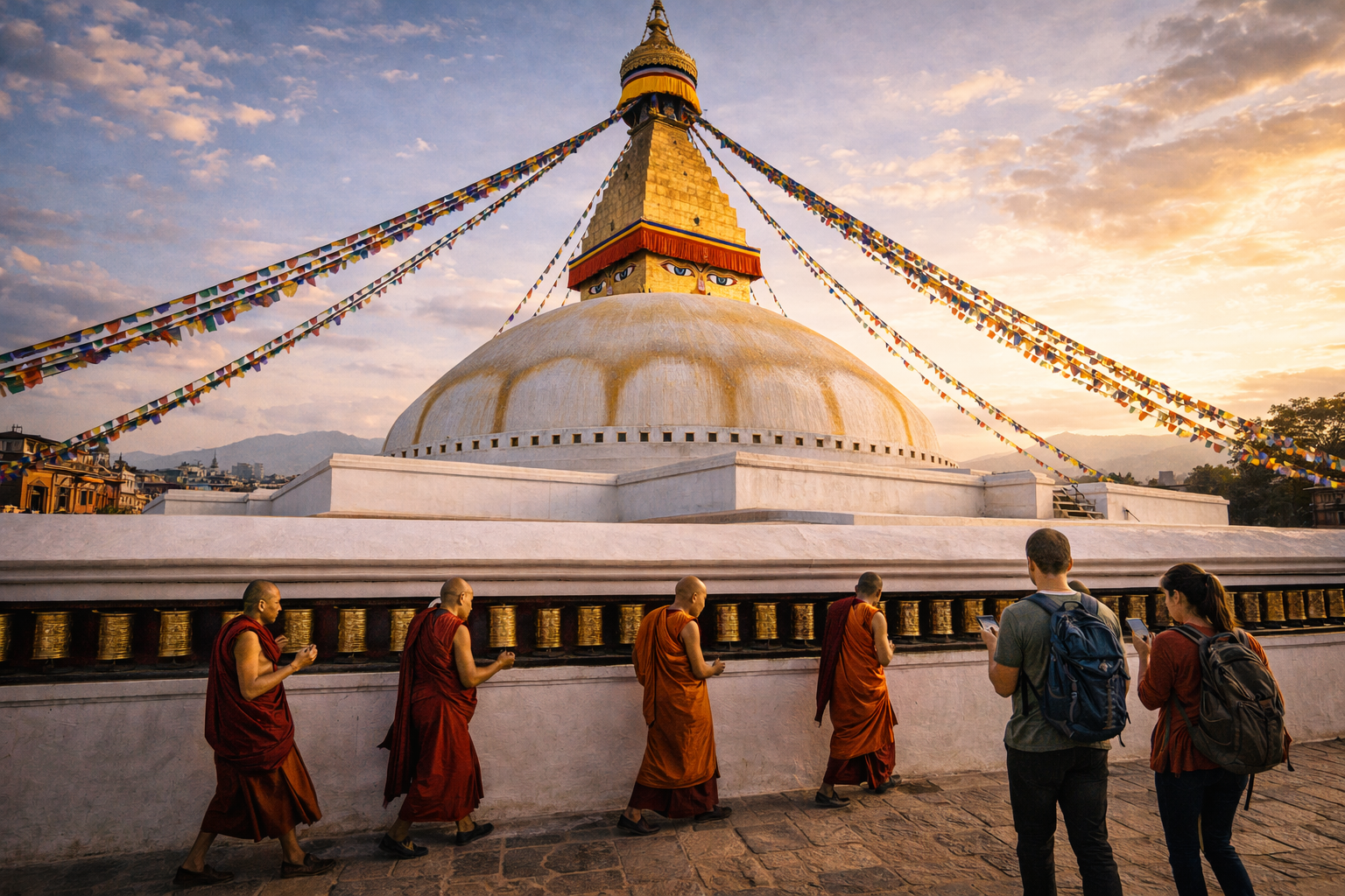 La stupa buddhista di Boudhanath a Kathmandu