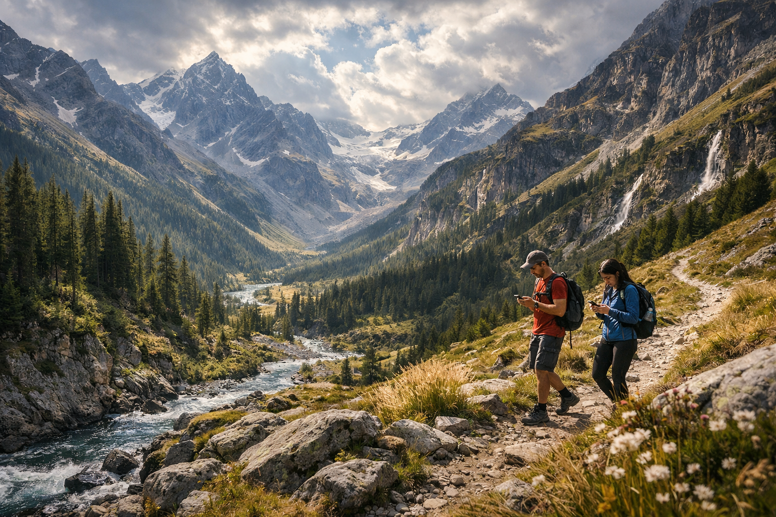 Górskie krajobrazy Szwajcarskiego Parku Narodowego