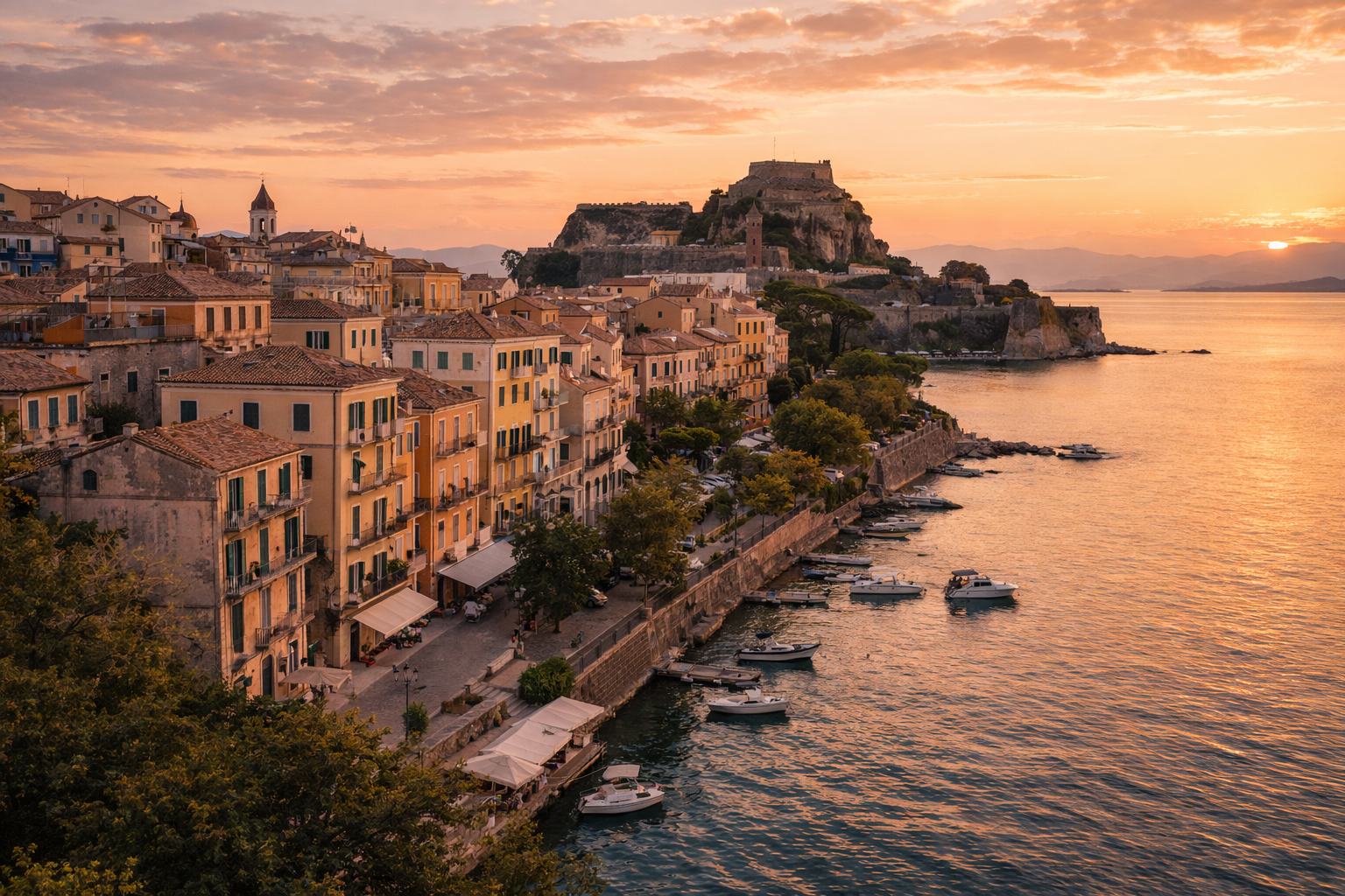 Corfu Old Town and Venetian architecture