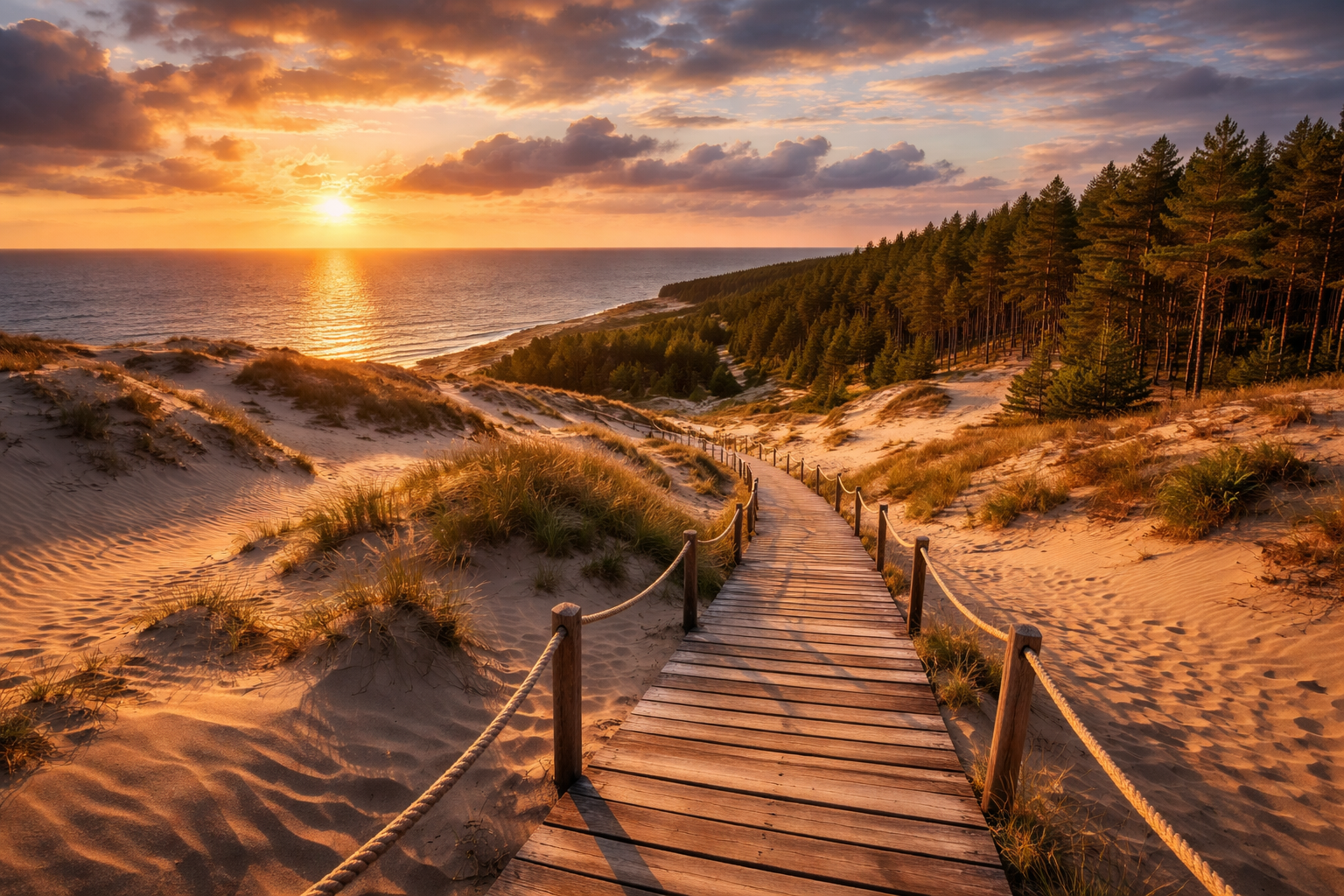 Sandy dunes of Nida on the Baltic Sea coast