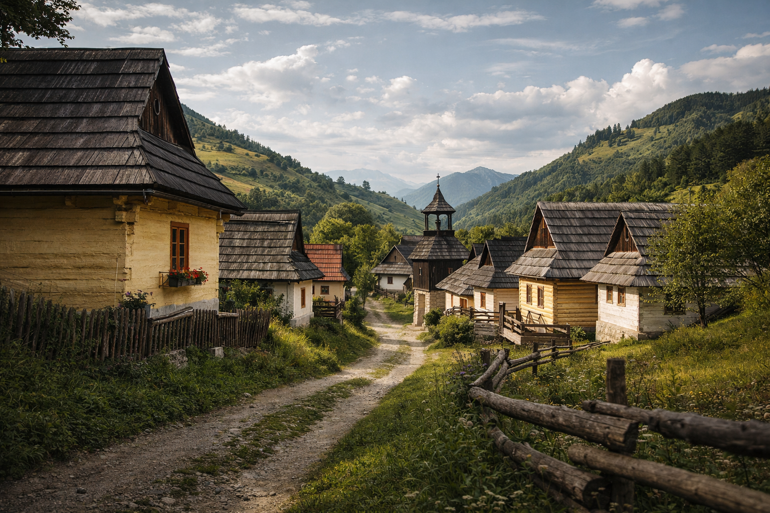 וולקולינץ עם בתים מעץ ואווירה כפרית