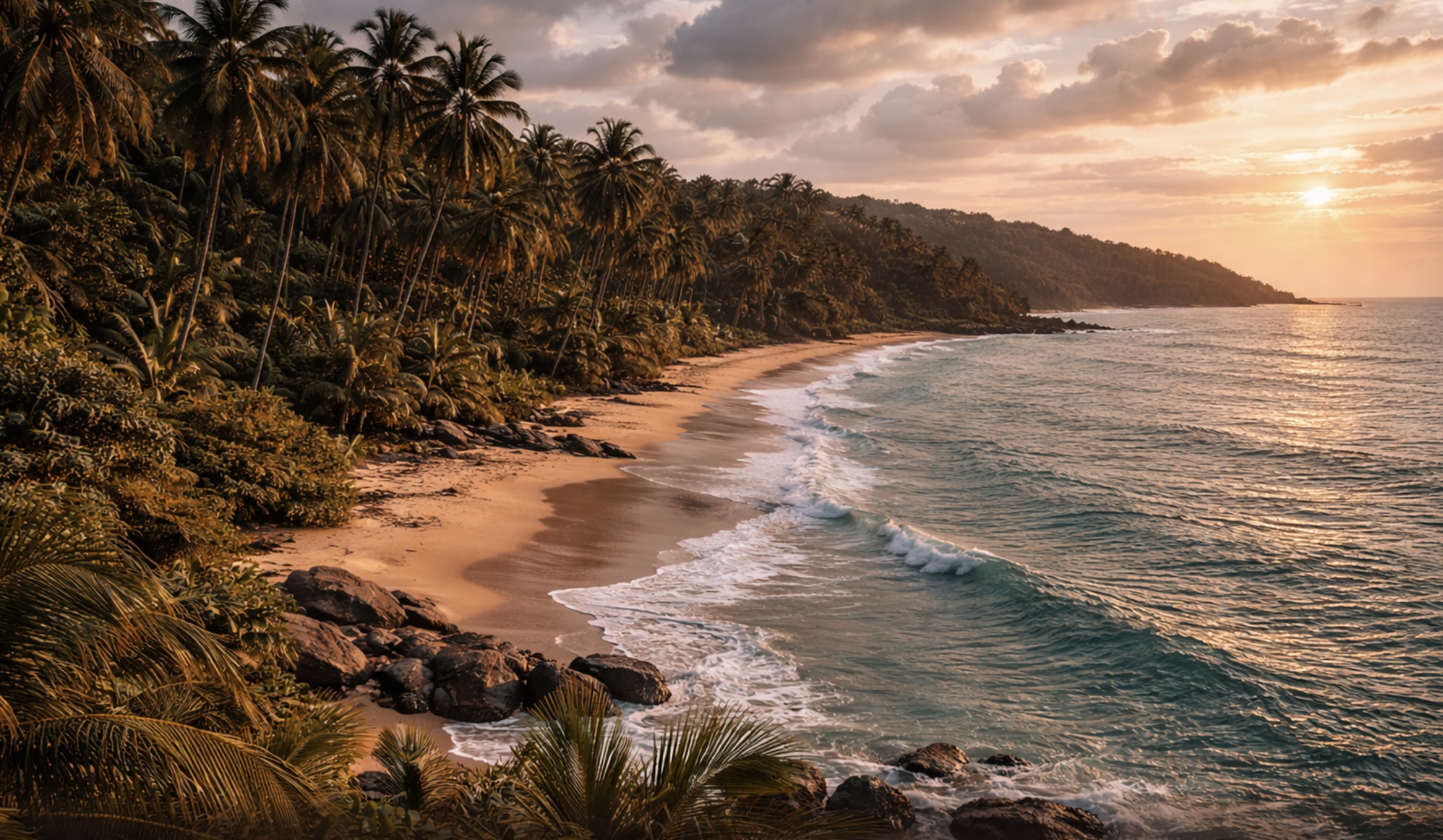 Vakarinė Liberijos pakrantė su laukine gamta ir vandenynu
